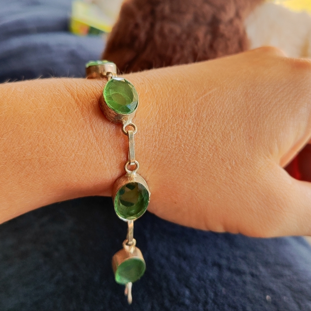 Elegant Green Gemstone Bracelet